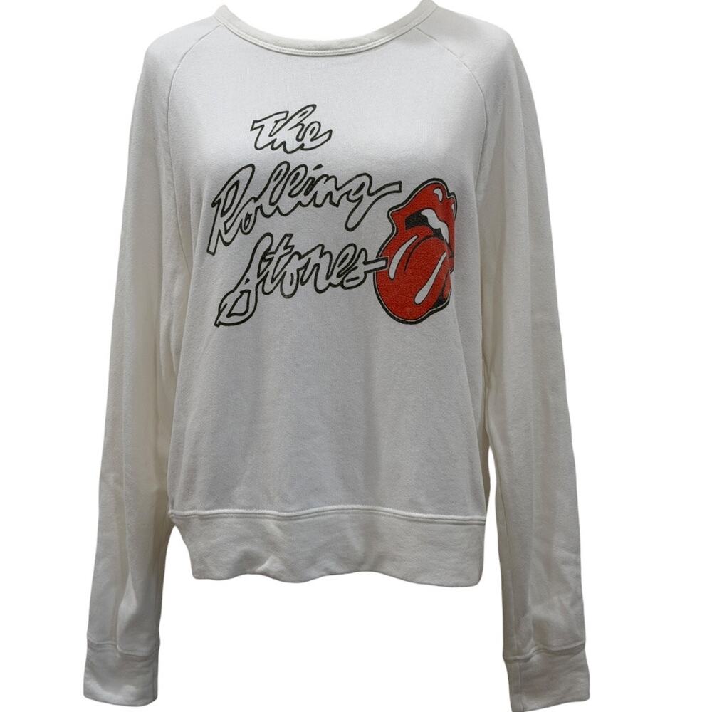 Anthropologie Letluv The Rolling Stones Graphic Crewneck Sweater